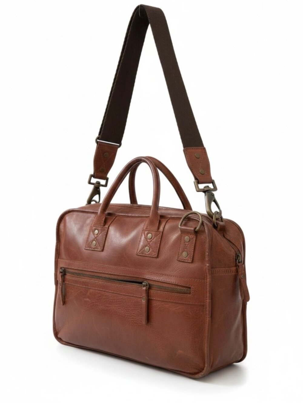 Will Leather Goods, Hank Double Zip Briefcase Satchel